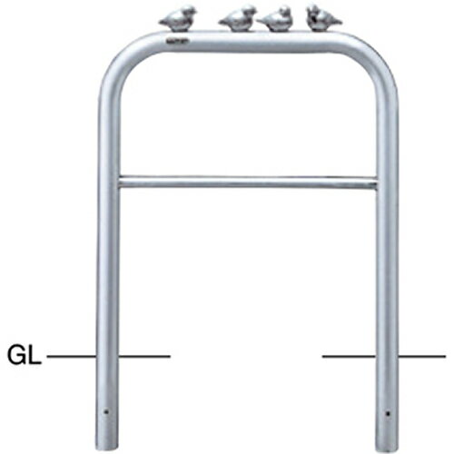 【LINEクーポン配布中】アーチ 車止め ピコリーノ(小鳥付アーチ) φ60.5(t3.0)×W750×H800mm カラー:ステンレス [AH-7U75P-800] サンポー..