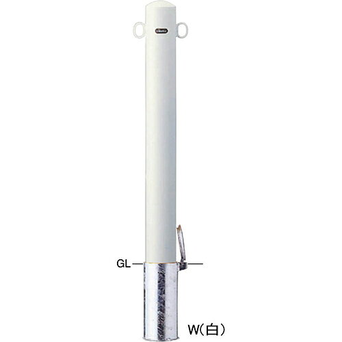 【LINEクーポン配布中】ピラー車止め スチール 両フック 交換用本体のみ φ101.6(t3.2)×H850mm カラー:白 [FPA-11SF-F11(W)HONTAI] サンポール 受注生産品 キャンセル不可 納期約1ヶ月 メーカー直送
