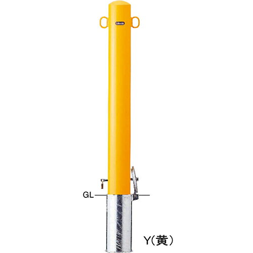 【LINEクーポン配布中】ピラー車止め スチール 両フック 交換用本体のみ φ101.6(t3.2)×H850mm カラー:白 [FPA-11SK-F11(W)HONTAI] サンポール 受注生産品 キャンセル不可 納期約1ヶ月 メーカー直送