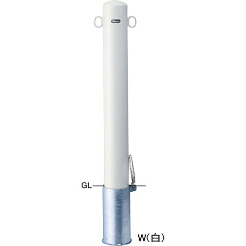 【LINEクーポン配布中】ピラー車止め スチール 両フック φ114.3(t4.5)×H850mm カラー:白 [FPA-12SF-F11(W)] サンポール 受注生産品 キャンセル不可 納期約1ヶ月 メーカー直送