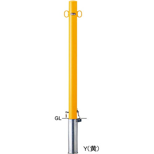 Rakuten - 【LINEクーポン配布中】ピラー車止め スチール 両フック φ60.5(t2.3)×H850mm カラー:白 [FPA-7SK-F11(W)] サンポール 受注生産品 キャンセル不可 納期約1ヶ月 メーカー直送