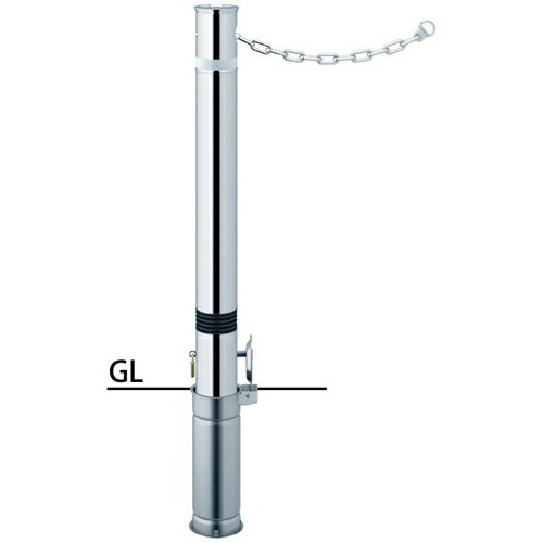 【LINEクーポン配布中】リフター 車止め φ76.3(t2.0)×H700mm カラー:ステンレス [LA-8SKCS] サンポール 受注生産品 キャンセル不可 納期約1ヶ月 メーカー直送