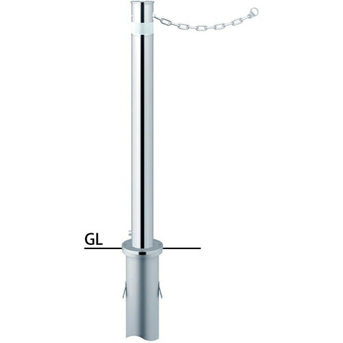 【LINEクーポン配布中】ロングリフター 上下式車止め φ76.3(t2.0)×H850mm カラー:ステンレス [LAH-8LC]..