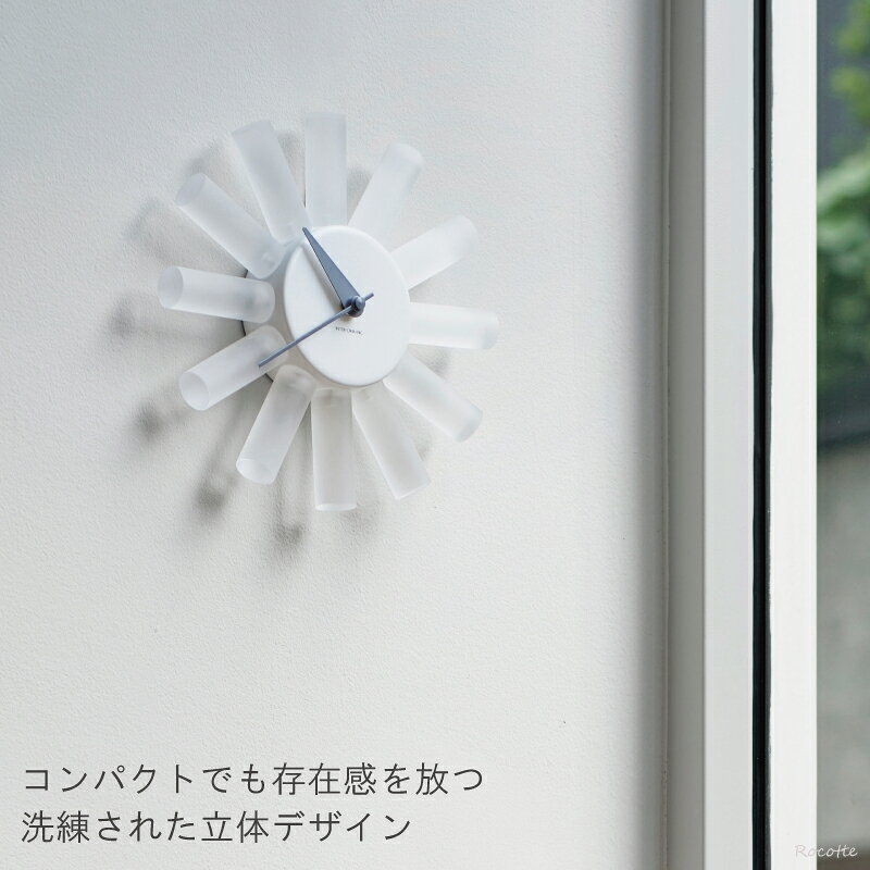 【ポイントUP＆電池付き】掛け時計 おしゃれ 北欧 インターフォルム 時計 かわいい 壁掛け モダン シンプル コンパクト 小さめ アート オブジェ 静か 静音 無音 軽い 軽量 ホワイト 白 透明 クリア CL4565 ヴィティ e-kitchenstyle-10001052 おしゃれキッチン用品 ロコッテ サンプル画像2