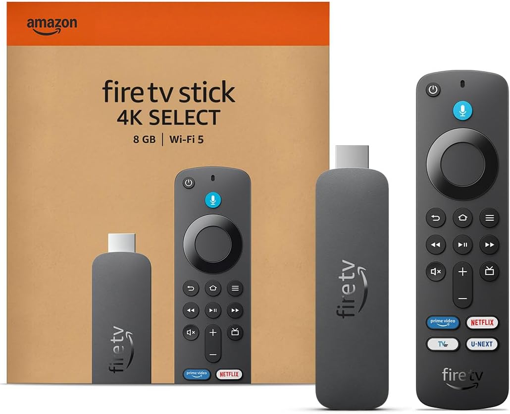 Amazon Fire TV Stick 4K Select 2025年モデル | 4Kの高画質ストリーミング | ストリーミングメディアプレイヤー TVer/U-NEXTボタン付 配送種別：MR