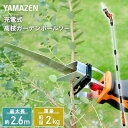 10.8V 充電式 高枝ガーデンポールソー 最大長さ2.6m 着脱式伸縮延長ポール 高枝切りバサミ 高枝切りばさみ 高枝ばさみ 高枝チェーンソー 高枝チェンソー 剪定 枝切 軽量 山善 YAMAZEN 【送料無料】