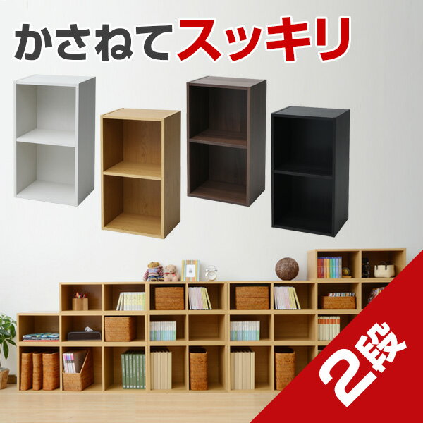 YAMAZENのたてよこ使える A4 カラーボックス 2段 幅40 奥行29 高さ73.5cm 本棚 書棚 棚 シェルフ すき間収納 隙間収納 すきま すき間 隙間 収納 オープンラック A4対応 テレビ台 ローボード 壁面収納 A4ブラザーズ 山善 YAMAZEN(リビング収納)