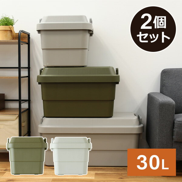 YAMAZENのトランクカーゴ 座れる 収納ボックス 収納ケース コンテナボックス おしゃれ 2個セット30L*2 TC-30*2 ハードケース ハードボックス 蓋付き ふた付き フタ付き コンテナボックス トランクボックス リス RISU(リビング収納)