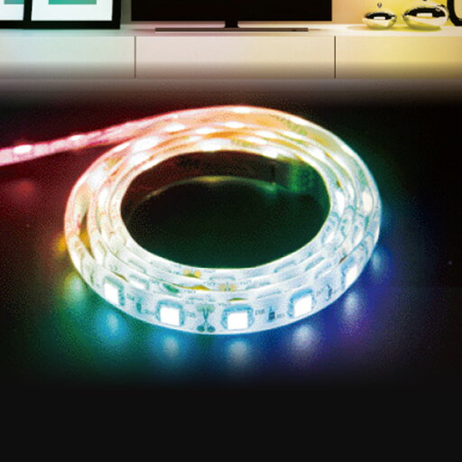 YAMAZENのインテリアテープライト スターターキット LEDテープライト 1m RGB 6123051 RAINBOW RGB ledテープライト 間接照明 照明テープ ライトテープ LED イルミネーション イルミネーションライト 16色 アクティ ACTY(ライト・照明)