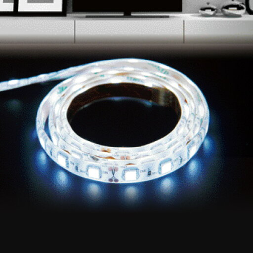 YAMAZENのインテリアテープライト スターターキット LEDテープライト 1m 調光8段階 6123061 COOL WHITE 白色 ledテープライト 間接照明 照明テープ ライトテープ LED イルミネーション アクティ ACTY(ライト・照明)