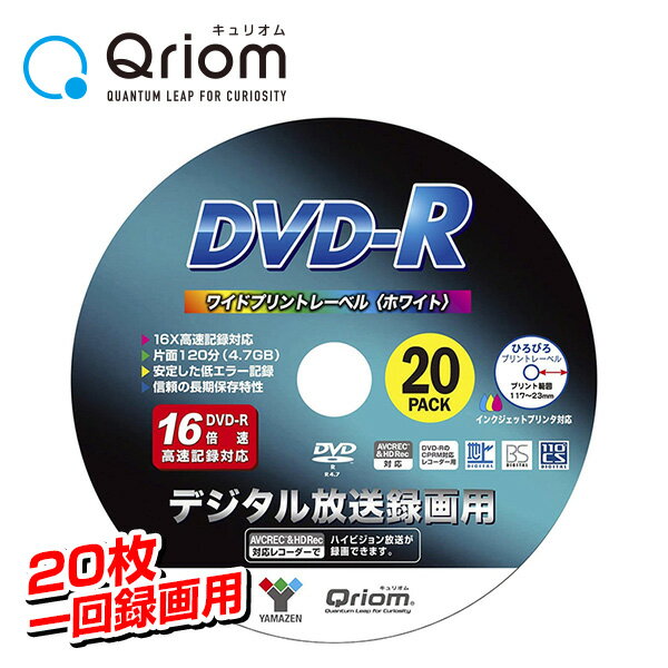 DVD-R Ͽǥ ǥϿ 1-16® 20 4.7GB 120ʬ ꥪ DVDRC20SP DVDR Ͽ ԥɥ  YAMAZEN ̵