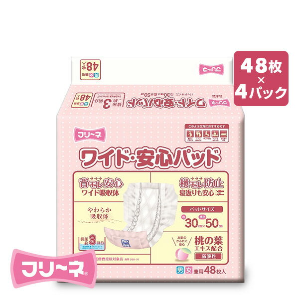 フリーネ 大人用紙おむつ パッドタイプ排尿量 3回分 48枚×4 (192枚) DSK-97*4 紙オムツ 失禁用品 介護 大人用おむつ 紙パンツ 介護おむつ 介護パンツ 介護オムツ 介護用紙おむつ 第一衛材 