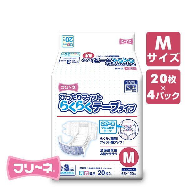 フリーネ 大人用紙おむつ テープ式 Mサイズ排尿量 3回分 20枚×4 (80枚) DTP-171 4 紙オムツ 失禁用品 介護 大人用おむつ 紙パンツ 介護おむつ 介護用紙おむつ テープ止め 第一衛材 【送料無料】