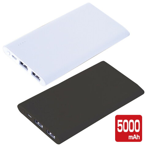 モバイルバッテリー 5000mAh 2.4A LMU0501 バッテリー 充電器 携帯充電器 携帯バッテリー スマホ 充電 2ポートiphone Android USB出力付 スリム 薄型 ウィルコム(willcom) 【送料無料】