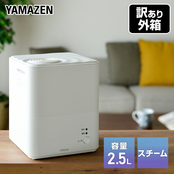 加湿器 スチーム式加湿器 スチーム加湿器木造約6畳・プレハブ約9畳 タンク容量2.5L AKS-GA25(W) 加湿器 加湿機 スチーム加湿器 スチーム加湿機 インテリア 山善(YAMAZEN) 【送料無料】