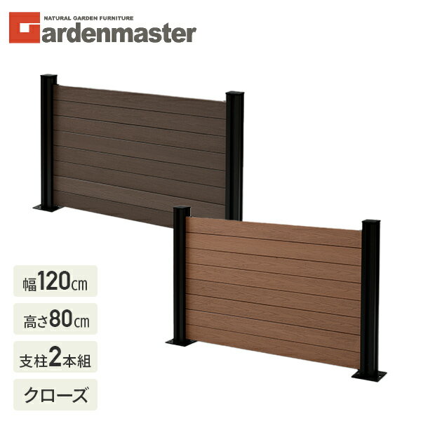 【P10倍 5/16 9:59迄】 フェンス 目隠し 人工木 クローズ (幅120cm 高さ80cm) アルミ支柱 2本 KMFS-80+WPC1X4-11BR*8…