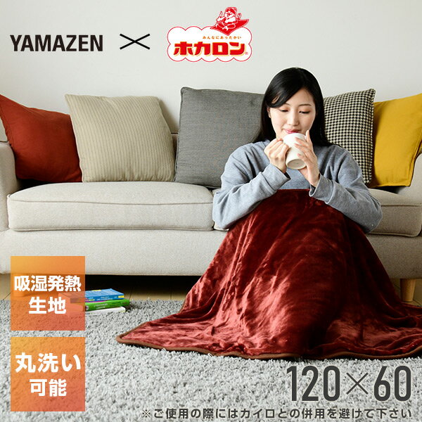 ホカロン 電気毛布 ひざ掛け 120×60cm 吸湿発熱生地使用 YHK-HR42F ※ご使用の際にはカイロとの併用を避けて下さい節電 電気ひざかけ 電気敷毛布 電気敷き毛布 山善 YAMAZEN 【送料無料】のサムネイル