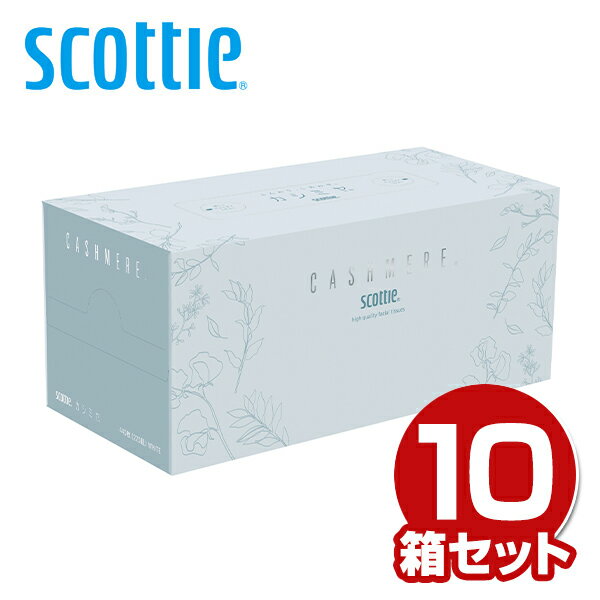 スコッティ カシミヤ ティッシュペーパー エレガント440枚(220組)×10箱 scottie ティッシュ ボックスティッシュ 箱ティッシュ カシミア やわらか 風邪 花粉症 大容量 まとめ買い ケース販売 おしゃれ 日本製 日本製紙クレシア 【送料無料】