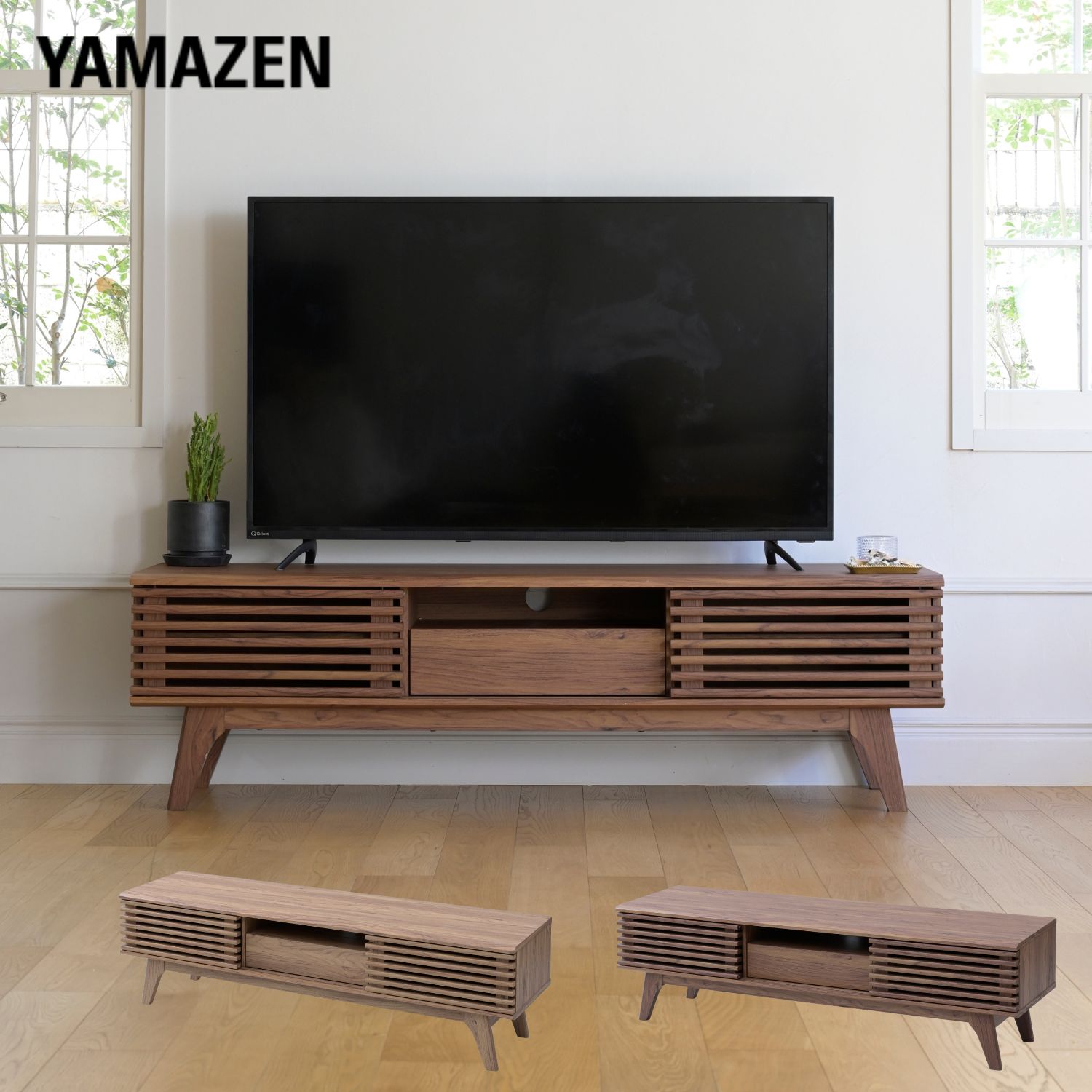 YAMAZENのテレビ台 テレビボード 幅150 タイプ 幅149 奥行39 高さ44cm ローボード リビングボード テレビラックリビング収納 TV台 TVラック TVボード AVボード 北欧 モダン 山善 YAMAZEN(テレビ台)