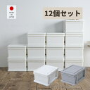 【15%クーポン 9/15 23:59迄】収納ケース 収納ボックス 12個セット 幅35 奥行42 高さ23.3cm 衣装ケース 中が透けない収納ケース 12個組 引き出し 一段 浅型 チェスト クローゼット 押入れ 収納 積み重ね 日本製 白 【送料無料】