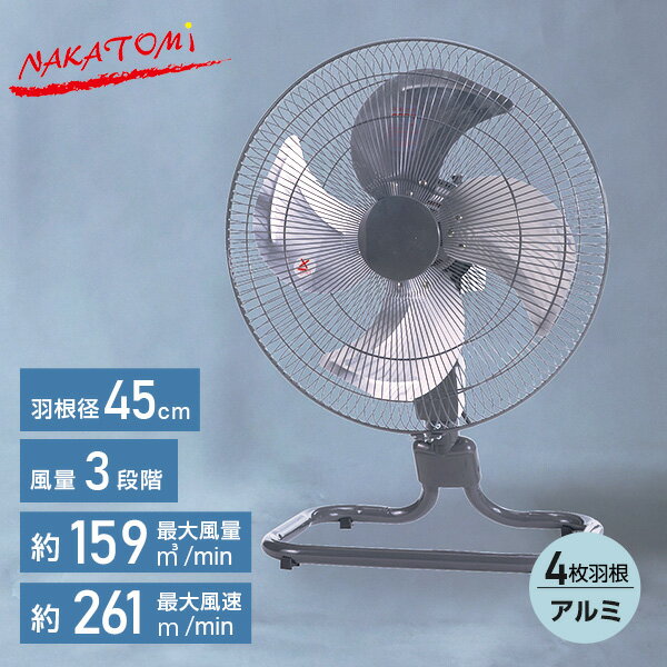 工場扇 工業扇風機 45cm羽根 フロア 据置き型 サーキュレーター 省エネ対策 家庭用 業務用 HZF-45AP 業務用扇風機 大型扇風機 換気 熱中症対策 ガレージ 倉庫 体育館 ナカトミ NAKATOMI 【送料無料】