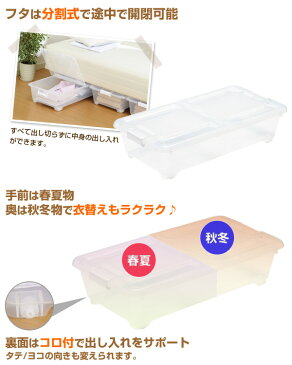 ベッド下収納ボックス 4個組 キャスター付 ベッド下収納ケース プラスチック収納ケース すきま収納 サンカ SANKA 【送料無料】