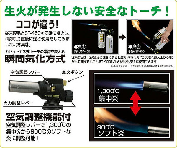 フィールドチャッカー ST-450 ガスバーナー ガストーチ あぶり 炙り キャンプ用品 SOTO 通販格安セール情報 楽天 通販