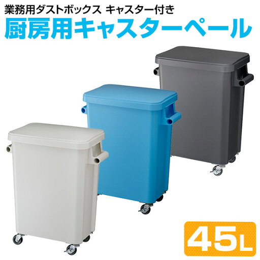 厨房用キャスターペール (45L) 排水栓付き ごみ箱 ゴミ箱 ダストボックス ペール トラッシュボックス ふた付き フタ付き 蓋付き くずかご 業務用 リス RISU