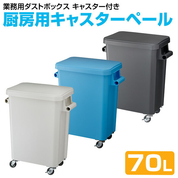 厨房用キャスターペール (70L) 排水栓付き ごみ箱 ゴミ箱 ダストボックス ペール トラッシュボックス ふた付き フタ付き 蓋付き くずかご 業務用 リス RISU 【送料無料】
