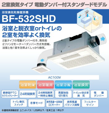 ヒーター 浴室換気乾燥暖房器具 (天井取付タイプ・2室換気タイプ) BF-532SHD 浴室暖房 暖房器具 浴室 お風呂 浴室乾燥 衣類乾燥 換気 ヒートショック 暖房 高須産業 TSK 【送料無料】