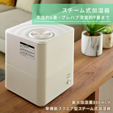 加湿器 スチーム式加湿器 スチーム加湿器木造約6畳・プレハブ約9畳 タンク容量2.5L KS-GA25 ホワイト 加湿器 加湿機 スチーム加湿器 スチーム加湿機 インテリア 山善(YAMAZEN) 【送料無料】