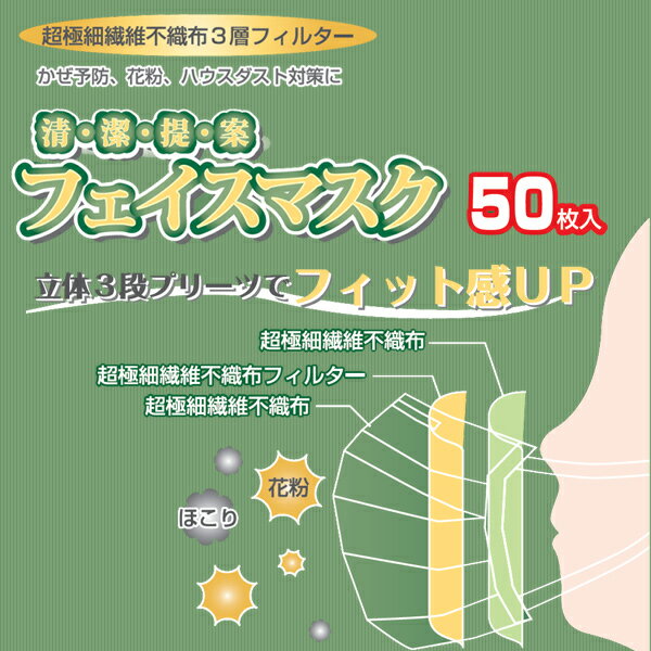 マスク プリーツマスク ホワイト 白 50枚×50セット(2500枚) マスク プリーツマスク 不織布 白 ホワイト 大人 普通 在庫あり 使い捨て 3層 箱 ボックス BFE99％ 山善 YAMAZEN 【送料無料】