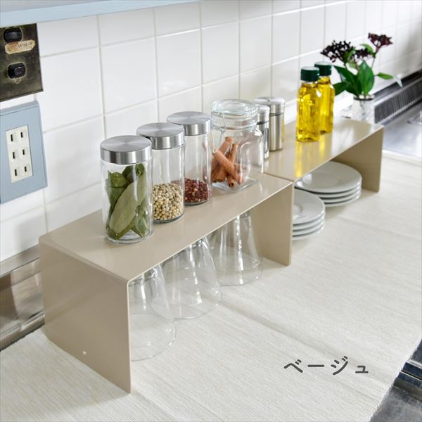 コの字ラック キッチン 収納 ラック キッチンラックスリム 2個組 幅30.5 奥行14 高さ14cm 棚 調味料ラック 頑丈 仕切り棚 キッチンカウンター シンク下 台 スチール 隙間 日本製 燕三条 ビーワーススタイル