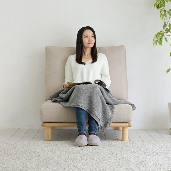 ゆったり ローソファ 1人掛け ポケットコイル入り 連結可能 幅81 奥行82.5 高さ86cm ソファ ソファー コンパクト フロアソファ アームレスソファ 一人用 1人掛け 幅広 新生活 一人暮らし 山善 YAMAZEN