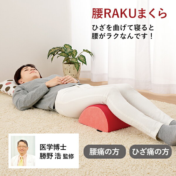 腰RAKUまくら 膝下枕 ひざクッション 反り腰 腰痛 膝痛 まくら クッション 背もたれ 足まくら メッシュ素材 メイダイ