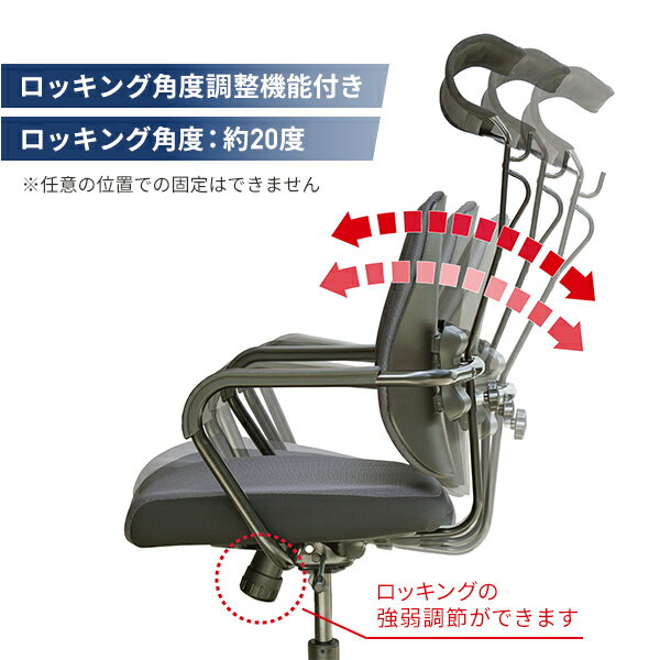 オフィスチェア デスクチェア ワークチェア キャスター付き 肘付き ヘッドレスト付き DR-7600F ロッキングチェア パソコンチェア PCチェア チェア シンプル おしゃれ デスクワーク テレワーク 在宅ワーク 在宅勤務 デュオレスト DUOREST