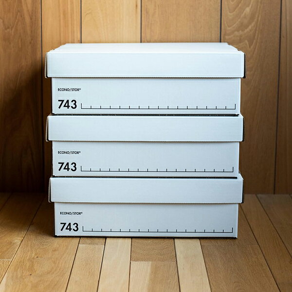 バンカーズボックス 743s ボックス 6枚1パック FE-1007801 ホワイト(文字：ブラック) 幅34.5 奥行41 高さ13cm 収納ボックス 収納ケース フタ 蓋 ふた シンプル おしゃれ 丈夫 日本製 収納 インテリア フェローズ Fellowes