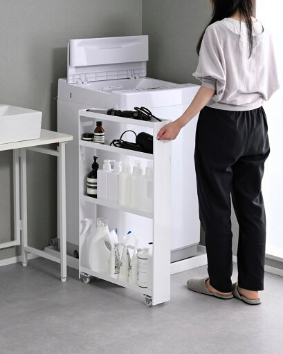 隙間収納 10cm 組み立て不要 奥深 頑丈 幅10 奥行50 高さ82.8cm 完成品 隙間ワゴン 隙間ラック スリムラック 冷蔵庫 洗濯機 横 隙間 すきま すき間 キッチン 洗面所 収納 調味料 洗剤 ペットボトル 日本製 燕三条
