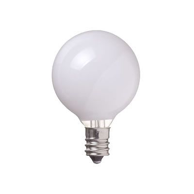 ●クリアタイプは、透明なガラス球を通して豪華な光を演出します。●ホワイトタイプは、ガラス球の内部に特殊なホワイト塗装を塗布した電球のため、やわらかな光を演出します。 仕様 ●カラー：ホワイト●消費電力（W）：10●定格電圧（V）：110●定格寿命（h）：2000●全長（mm）：58●径（mm）：40●口金：E12●本体重量（g）：7 ※取り寄せ品となることがあり、出荷まで一週間程度かかる場合がございます。欠品等の場合は別途ご連絡させていただきます。
