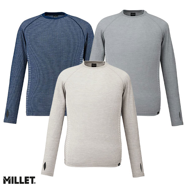 【特価】 ミレー ワッフルウールクルー メンズ 長袖 Tシャツ MIV01905