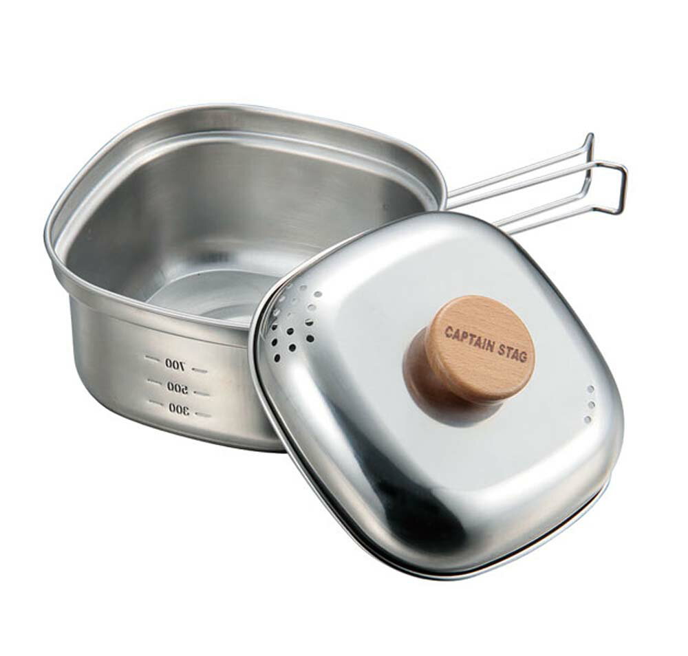 【25日限定 MAX3,000円OFFクーポン】 キャプテンスタッグ CAPTAIN STAG アウトドア ステンレス角型ラーメンクッカー1.3L UH4202