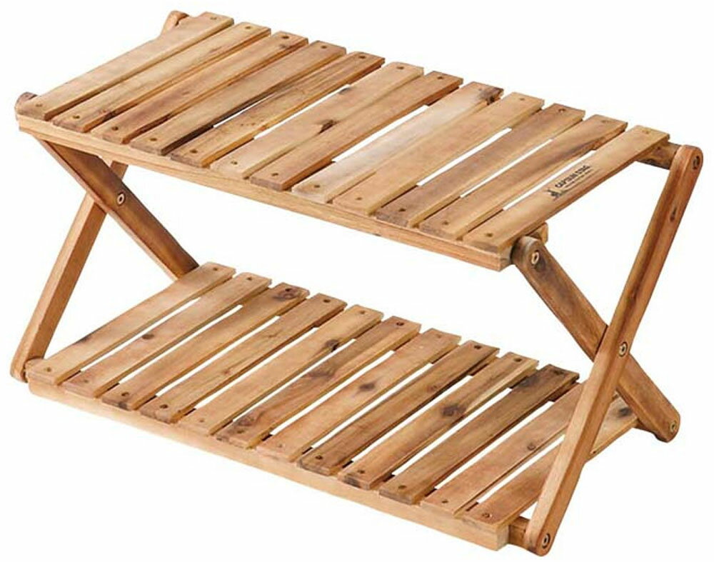 【20日限定 MAX3,000円OFFクーポン】 キャプテンスタッグ CAPTAIN STAG アウトドア CSクラシックス 木製2段MOVEラック 600 UP-2582 UP2582