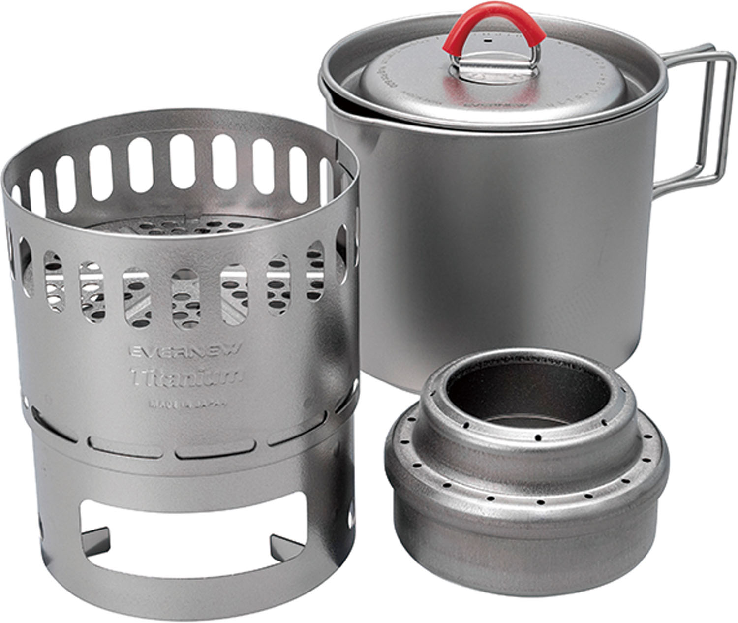 エバニュー Evernew アウトドア チタン マグ ポット 500 ストーブ セット Ti Mug pot 500 Stove set ストーブ セット アルコールストーブ キャンプ 登山 クッカー ECA538