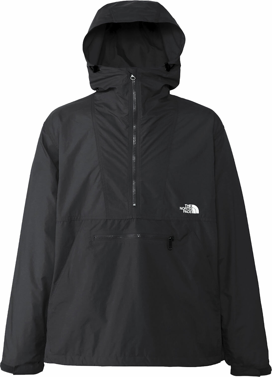 【5/16 2時まで最大2000円OFFクーポン！】 THE NORTH FACE ノースフェイス アウトドア コンパクトアノラック メンズ Compact Anorak ハーフジップ トップス ウェア フード ロゴ入り ポケット 撥水加工 コットンライク NP22333 K