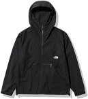 【5/9 20時から4h限定全品5％OFFクーポン！】 THE　NORTH　FACE ノースフェイス アウトドア コンパクトアノラック メンズ Compact Anorak ハーフジップ トップス ウェア フード ロゴ入り ポケット 撥水加工 コットンライク NP22333 K