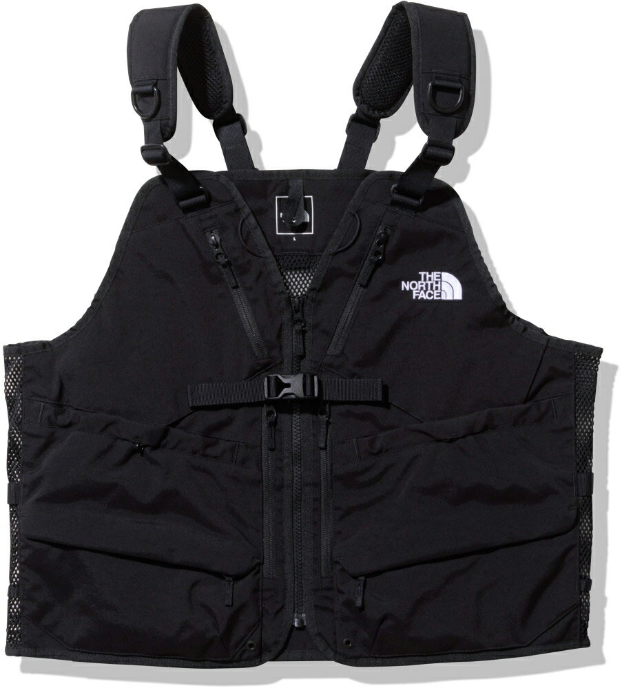 【5/9 20時から4h限定全品5％OFFクーポン！】 THE　NORTH　FACE ノースフェイス アウトドア ギアメッシュベスト Gear Mesh Vest ベスト レジャー キャンプ ウエストサイズ調整 ポケット メンズ レディース 釣り ショルダーハーネス NP22330 K