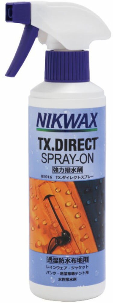 【5/16 2時まで最大2000円OFFクーポン！】 NIKWAX ニクワックス アウトドア TX．ダイレクトスプレー 撥水剤 撥水スプレー レインウェア アウター ジャケット 防水透湿生地 衣類 撥水加工 はっ水 テント キャンプ用品 EBE016