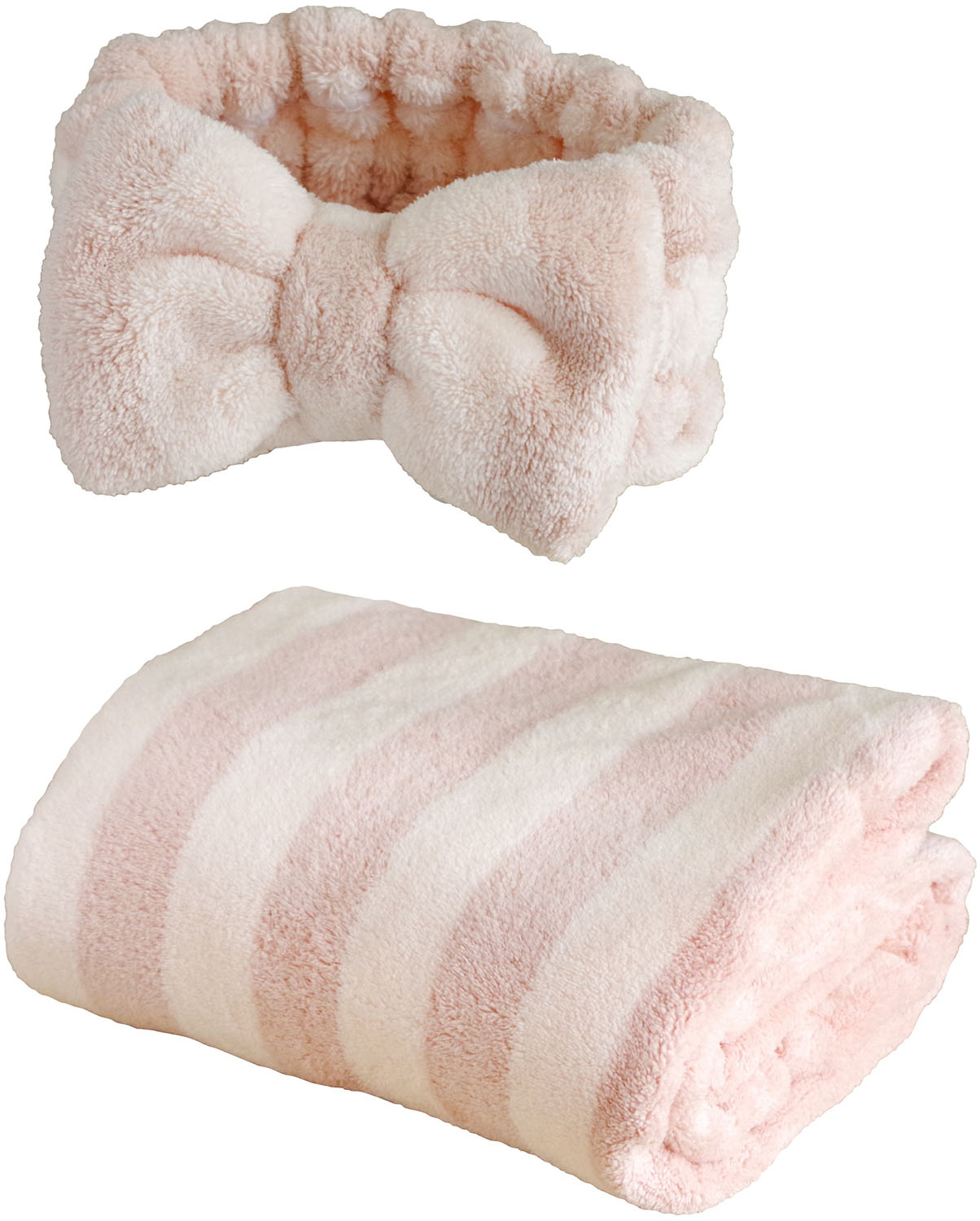 楽天山とアウトドアの店 山気分【先行セール24h限定 全品5％OFFクーポン！】 カラリ carari アウトドア カラリヘアケアセット ピンク ヘアバンド ヘアタオル 吸水 時短 メイク ロングヘア ショートヘア タオルドライ スキンケア ビッグサイズ タオル 865643