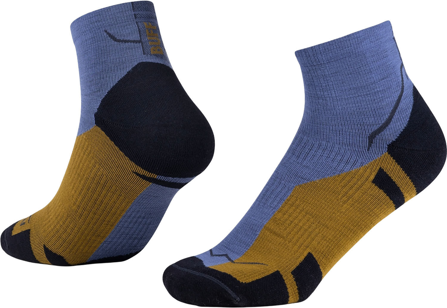 【マラソン期間中 1万円以上で500円OFFクーポン！】 バフ BUFF アウトドア SOCKS LW MERINO WOOL QUARTER LWQ4 BLUE XL 606235