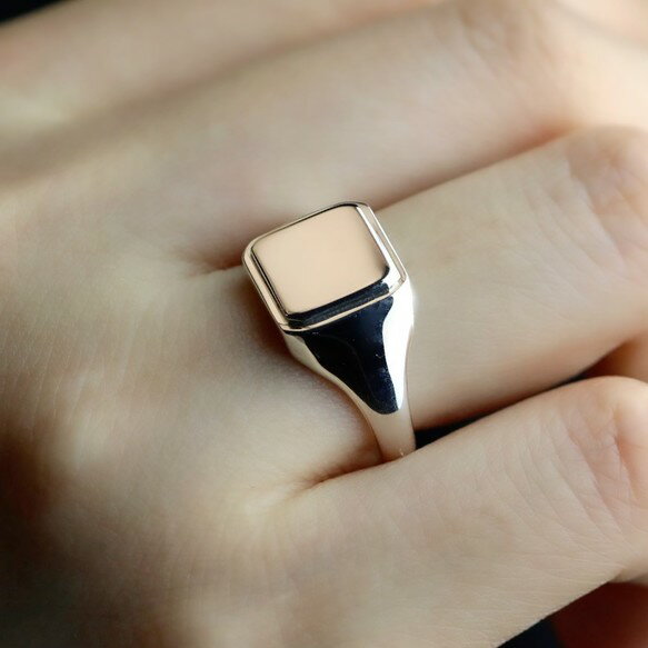 〈シルバー925〉シグネットリング step signet ring “Middle” 2〜25号 スターリングシルバー 必ずサイズが見つかる指輪 大きいサイズ...